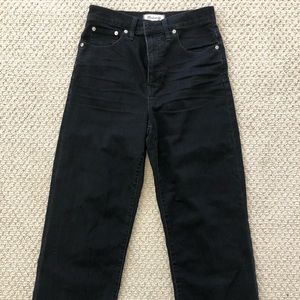 Madewell slim wide leg denim jeans in lunar wash.